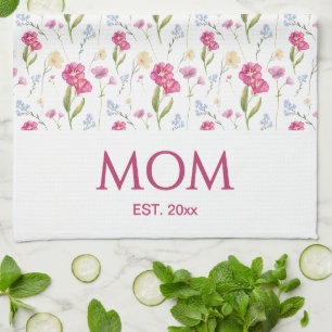 Floral Wildflower Mom Established Kitchen Towel