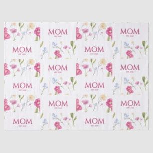 Floral Wildflower Mom Established  Tissue Paper