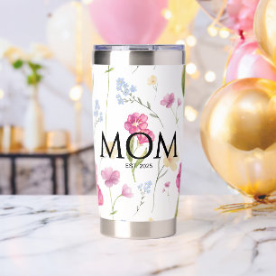 Floral Wildflower New Mom Gift Mom Established Insulated Tumbler