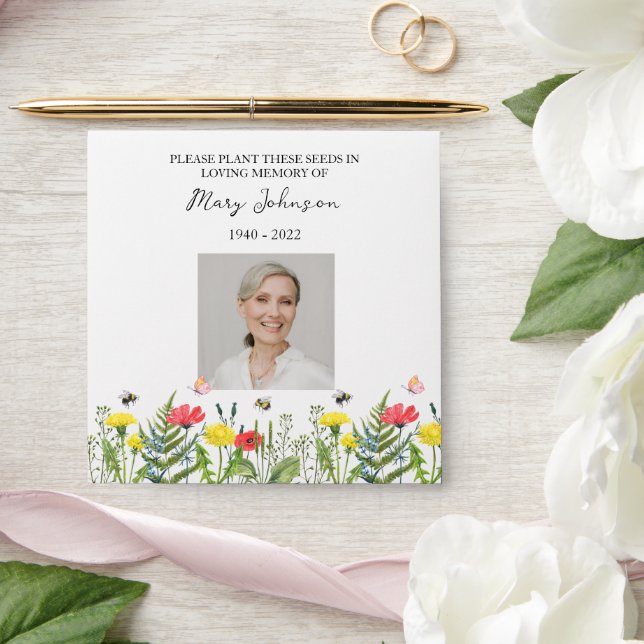 Floral Wildflower Seed Packet Memorial Funeral Envelope (Wedding)