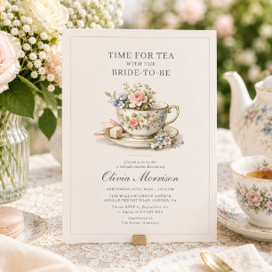Floral Wildflower Tea Party Bridal Shower Invitation