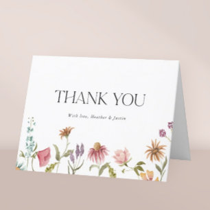Floral Wildflower Wedding Thank You Folded Card