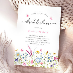 Floral Wildflowers Bridal Shower Invitation