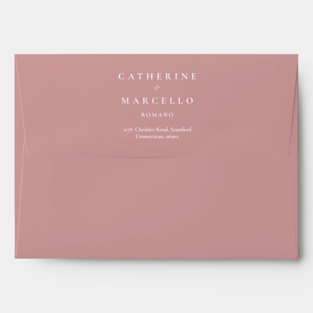 Floral Wildflowers Dusty Rose Return Address Envelope (Back (Top Flap))