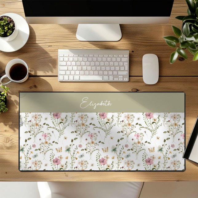 Floral Wildflowers Personalized  Desk Mat (Creator Uploaded)