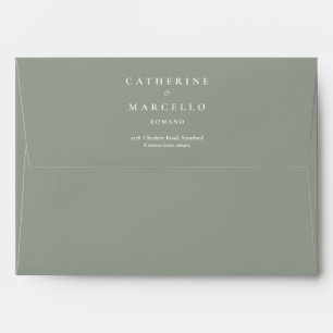 Floral Wildflowers Sage Green Return Address Envelope