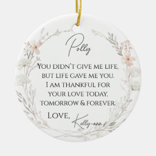 Floral Wildflowers Stepmother Of The Bride Gift Ceramic Ornament