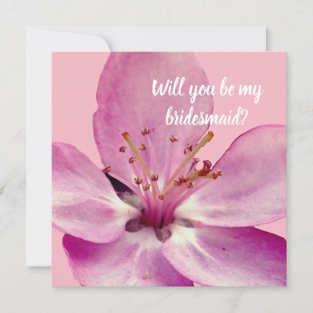 Floral  Will you be my  bridesmaid card (Front)