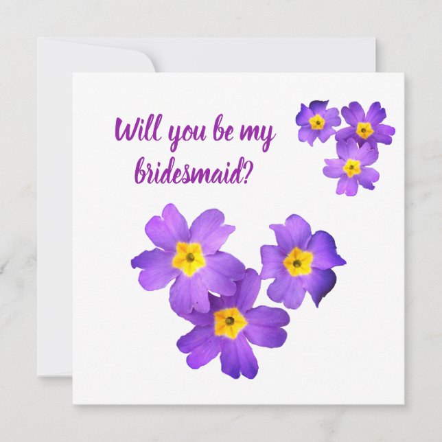 floral Will you be my  bridesmaid card (Front)