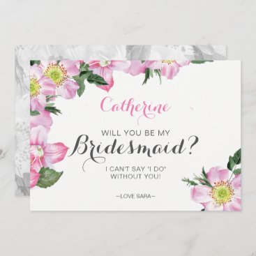 Floral Will You Be My bridesmaid Card