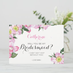 Floral Will You Be My bridesmaid Card | Zazzle