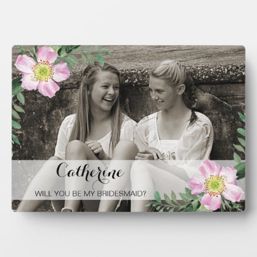 Floral Will You Be My bridesmaid photo frame