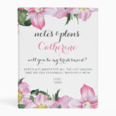 Floral Will You Be My bridesmaid planner Mini Binder (Front)