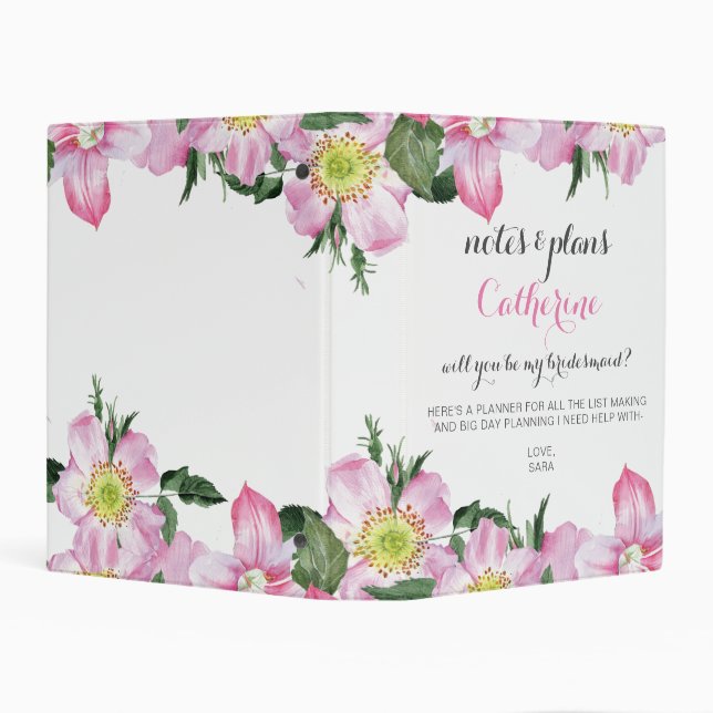 Floral Will You Be My bridesmaid planner Mini Binder (Background)