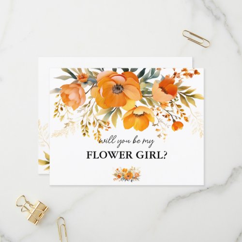 floral will you be my flower girl card