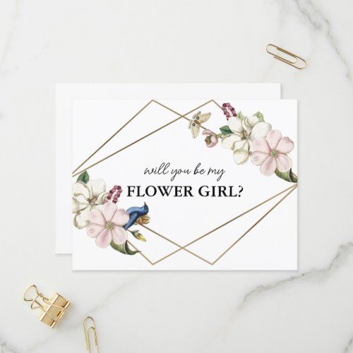 floral will you be my flower girl card