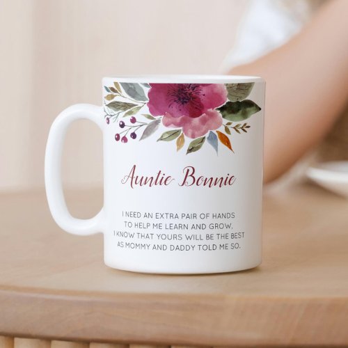 Floral Will You Be My Godmother Baptism Coffee Mug