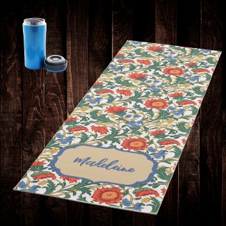Floral Willam Morris Style Blue Red Gold Vintage