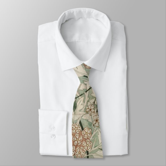 Floral William Morris Medway Pattern. Neck Tie (Tied)