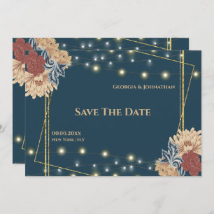 Floral William Morris vintage large gold flower Save The Date
