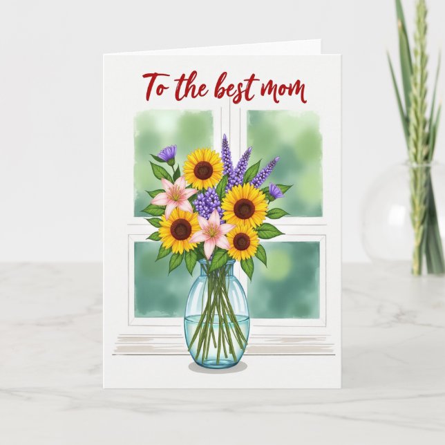 Floral Window Mothers Day Card (Front)