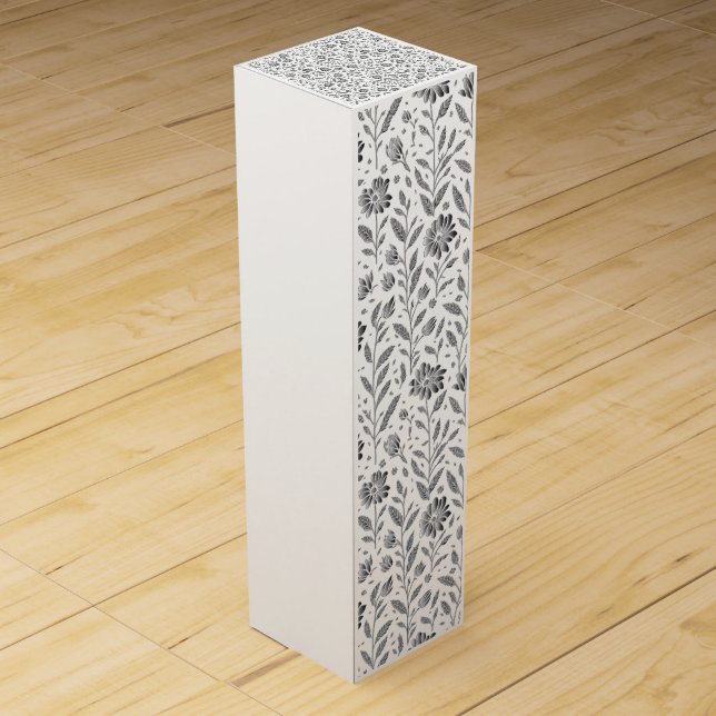  Floral Wine Gift Box: Personalized Elegance Box (Back)