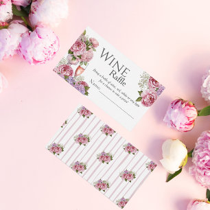 Floral Wine Raffle Bridal Shower Enclosure Card
