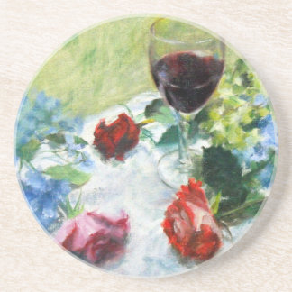 Floral Wine Sandstone Coaster