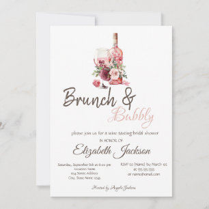 Floral Wine Tasting Brunch & Bubbly Invitation