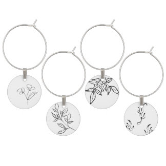 Floral Wineglass Charms
