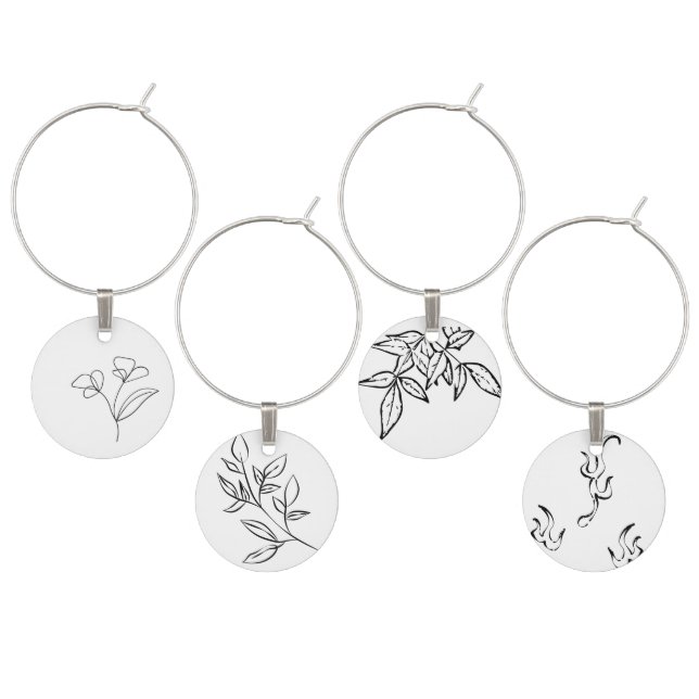 Floral Wineglass Charms (Staggered)