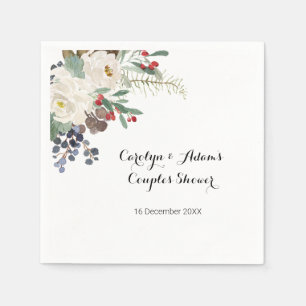 Floral Winter Couples Shower Napkin