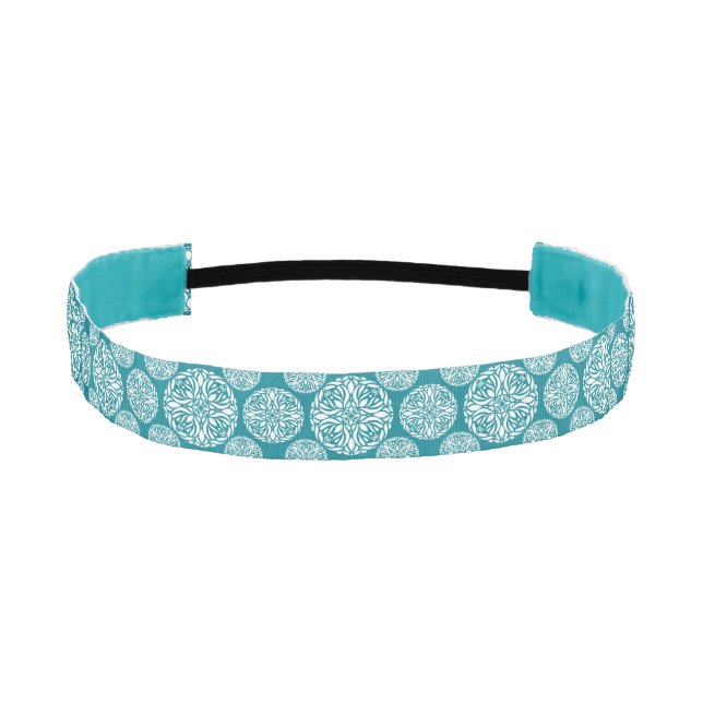 Floral winter snowflake athletic headband (Front)