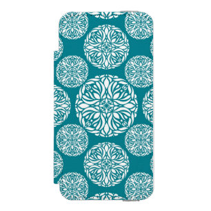 Floral winter snowflake iPhone SE/5/5s wallet case