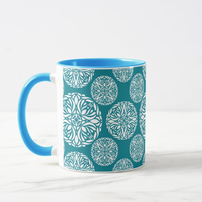 Floral winter snowflake mug (Left)