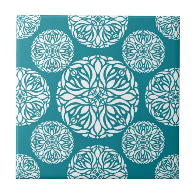 Floral winter snowflake tile (Front)
