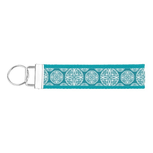 Floral winter snowflake wrist keychain (Keys on Left)