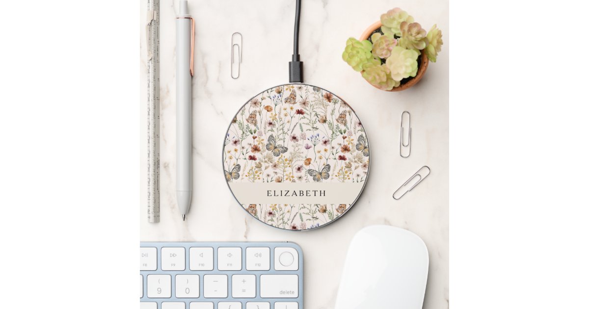 Floral Wireless Charger Zazzle