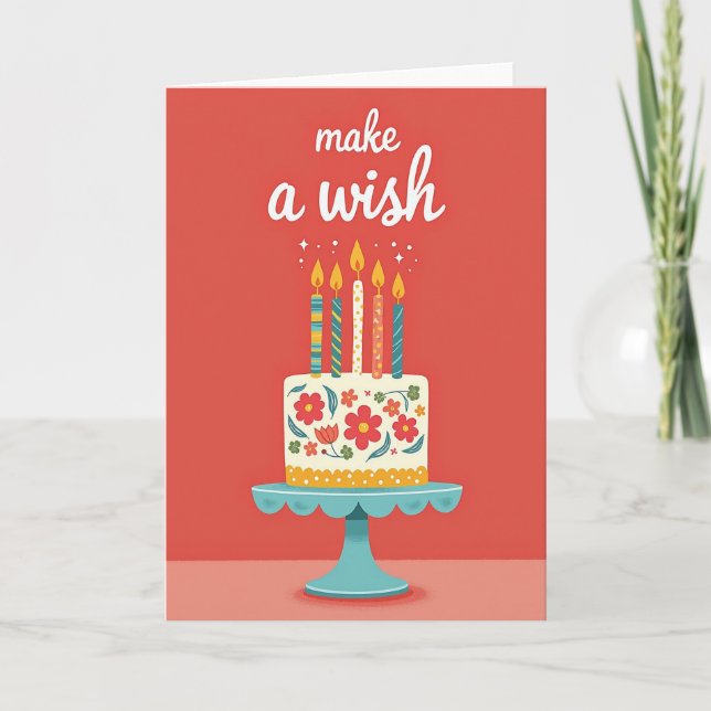 Floral Wish Birthday Card (Front)