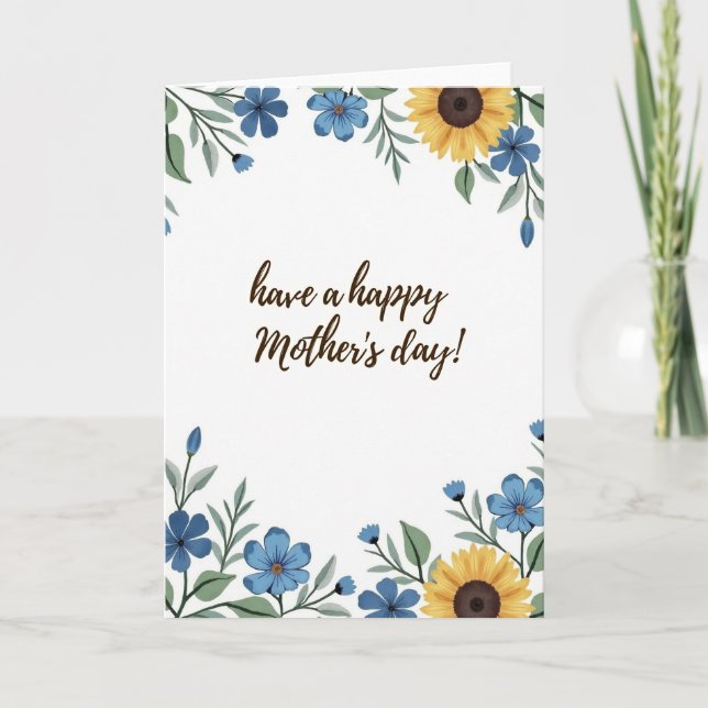 Floral Wish Greeting Card (Front)