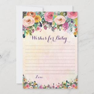 Floral Wishes For Baby Advice Cards