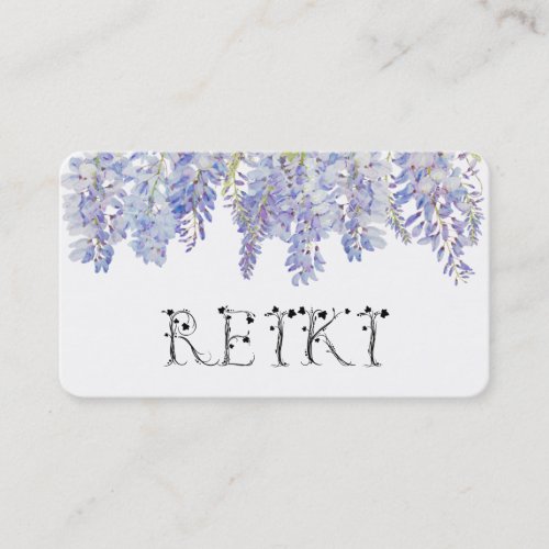  Floral Wisteria Flower Watercolor _ REIKI Business Card