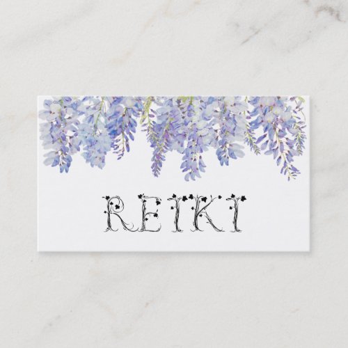  Floral Wisteria Flower Watercolor REIKI Business Card