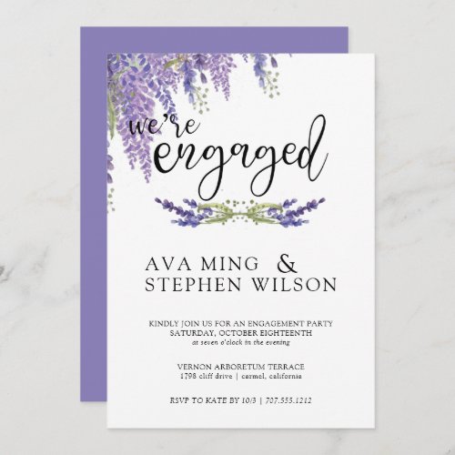 Floral Wisteria tree Engagement Party Invitation