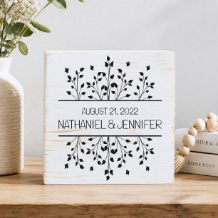 Floral with Butterflies Split Frame Anniversary Wooden Box Sign