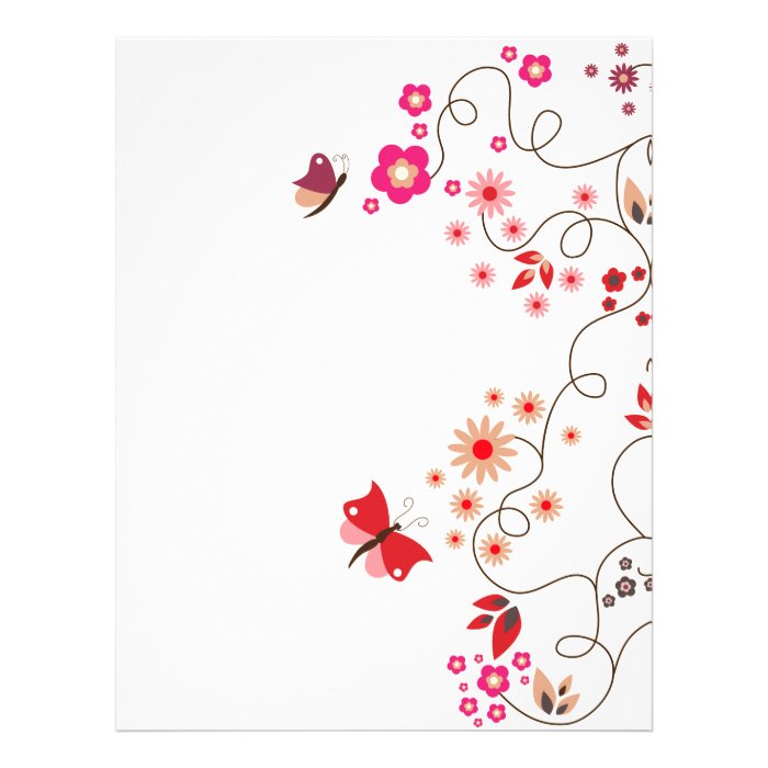 floral with butterfly letterhead template