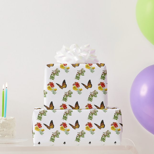 Floral with Butterfly  Wrapping Paper (Party Gifts)