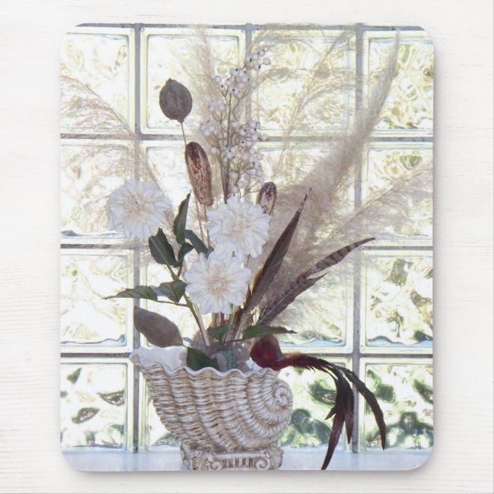 Floral with Glass Blocks Mouse Mats