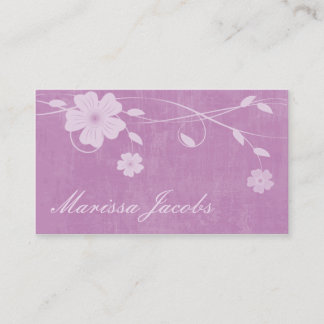 Floral with Grunge Background Pink Business Card