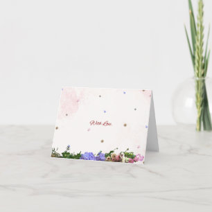 Floral “With Love” Folded Note Card – Elegant Bota